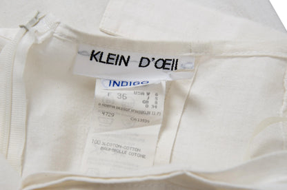 1994 Michel Klein "toile" white cotton maxi skirt / Made in France