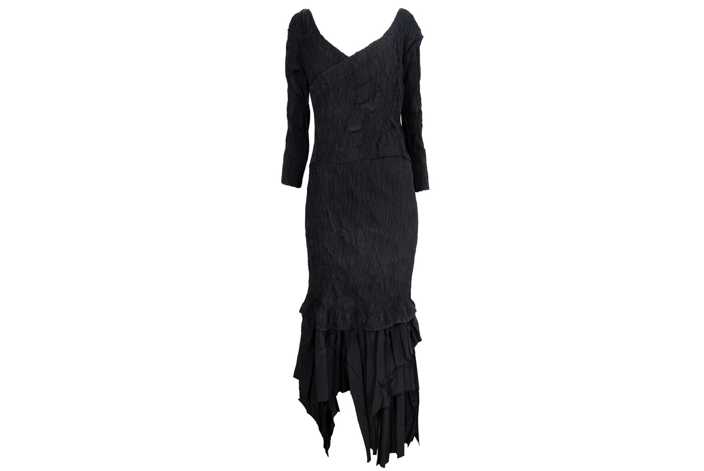 Vintage French brand permanent pleats two piece set dress / Made in France
