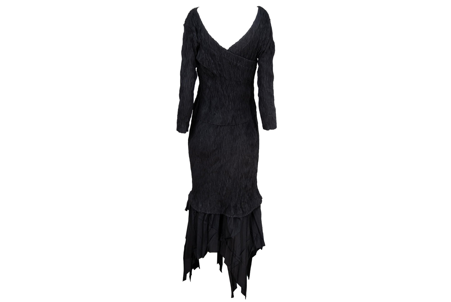 Vintage French brand permanent pleats two piece set dress / Made in France