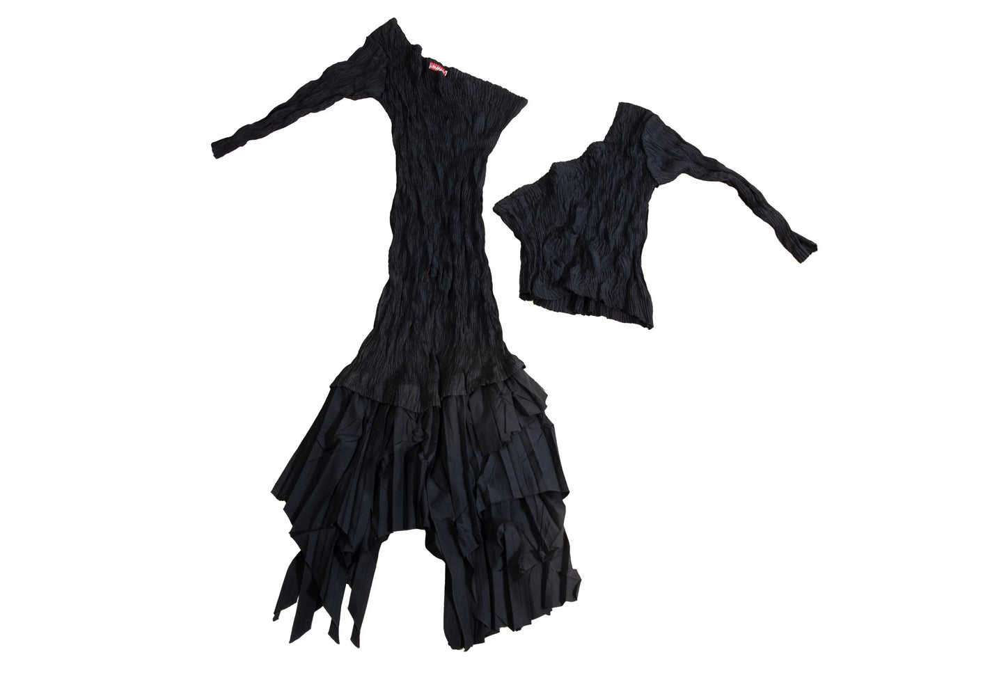 Vintage French brand permanent pleats two piece set dress / Made in France