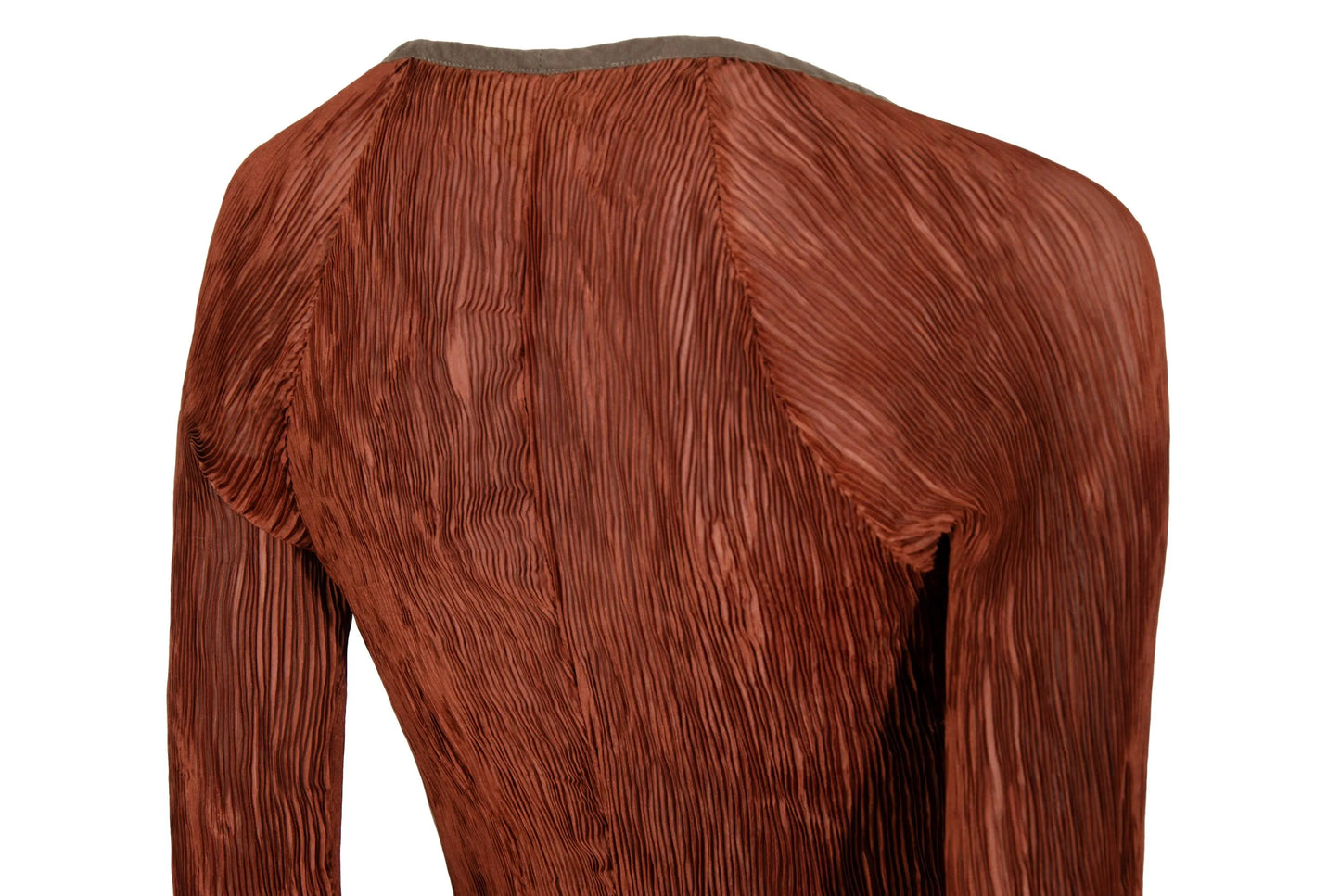 90s Kaat Tilley pleated maxi dress / Rust permanent pleats Belgian designer long dress / Made in Belgium