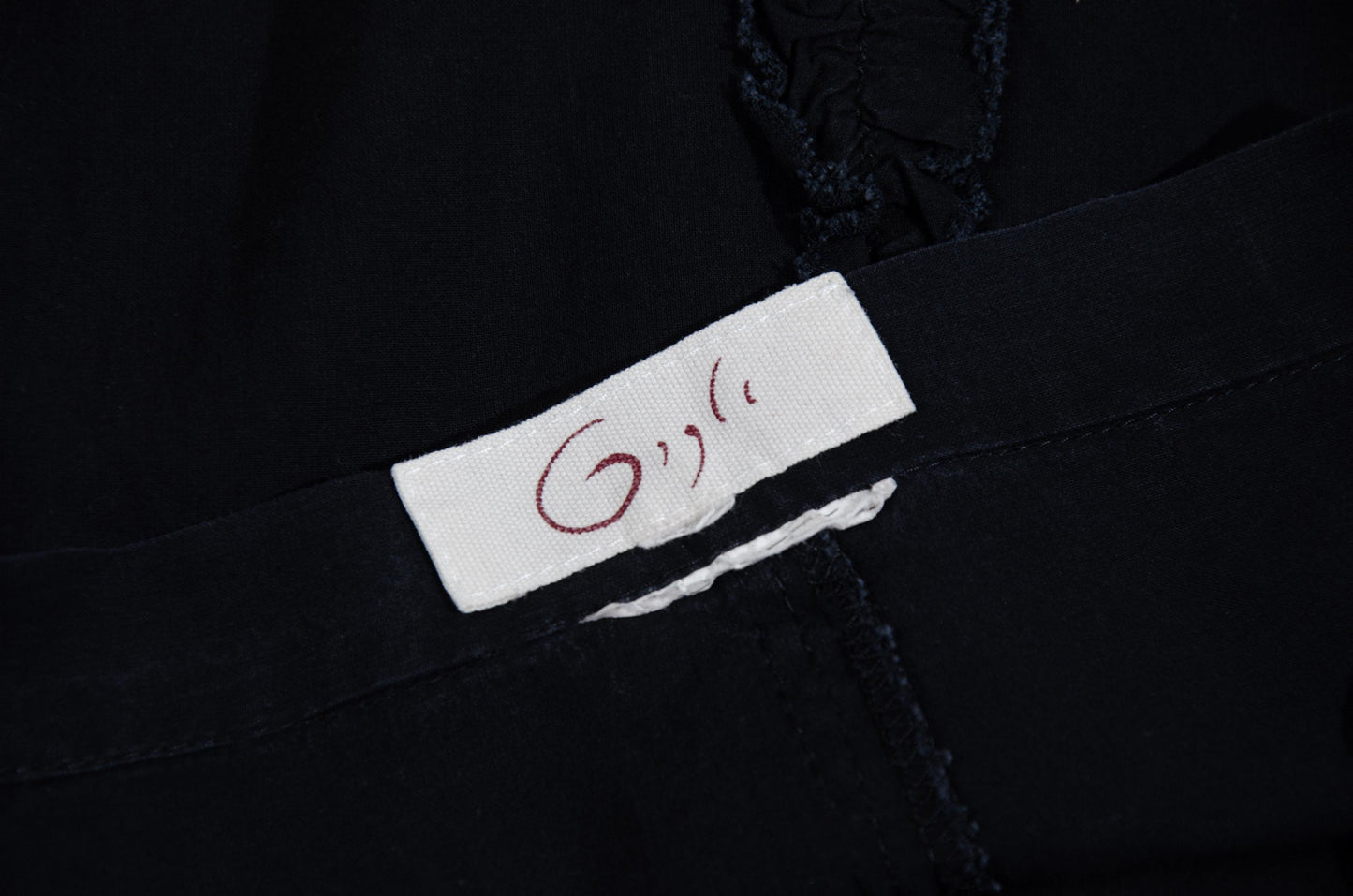 Vintage Romeo Gigli black midi skirt with distressed ribbons / Made in Italy
