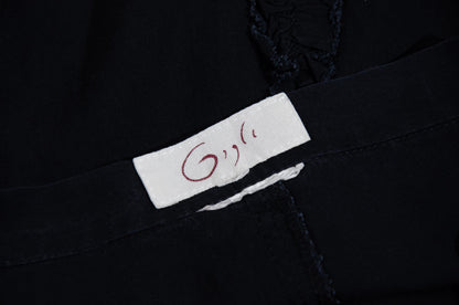 Vintage Romeo Gigli black midi skirt with distressed ribbons / Made in Italy