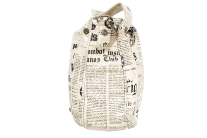 Vintage John Galliano Gazette printed leather bag / 2000s Galliano newspaper leather bag / Made in Italy