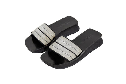 S/S 1999 Prada platform slides / 90s archive Prada tweed chunky sole mules / Made in Italy