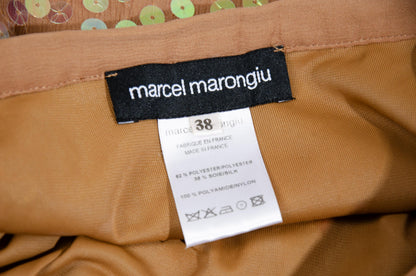 S/S 2001 Marcel Marongiu silk blend sequins midi skirt / Made in France