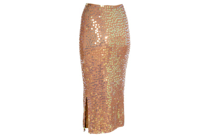 S/S 2001 Marcel Marongiu silk blend sequins midi skirt / Made in France