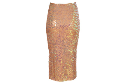 S/S 2001 Marcel Marongiu silk blend sequins midi skirt / Made in France