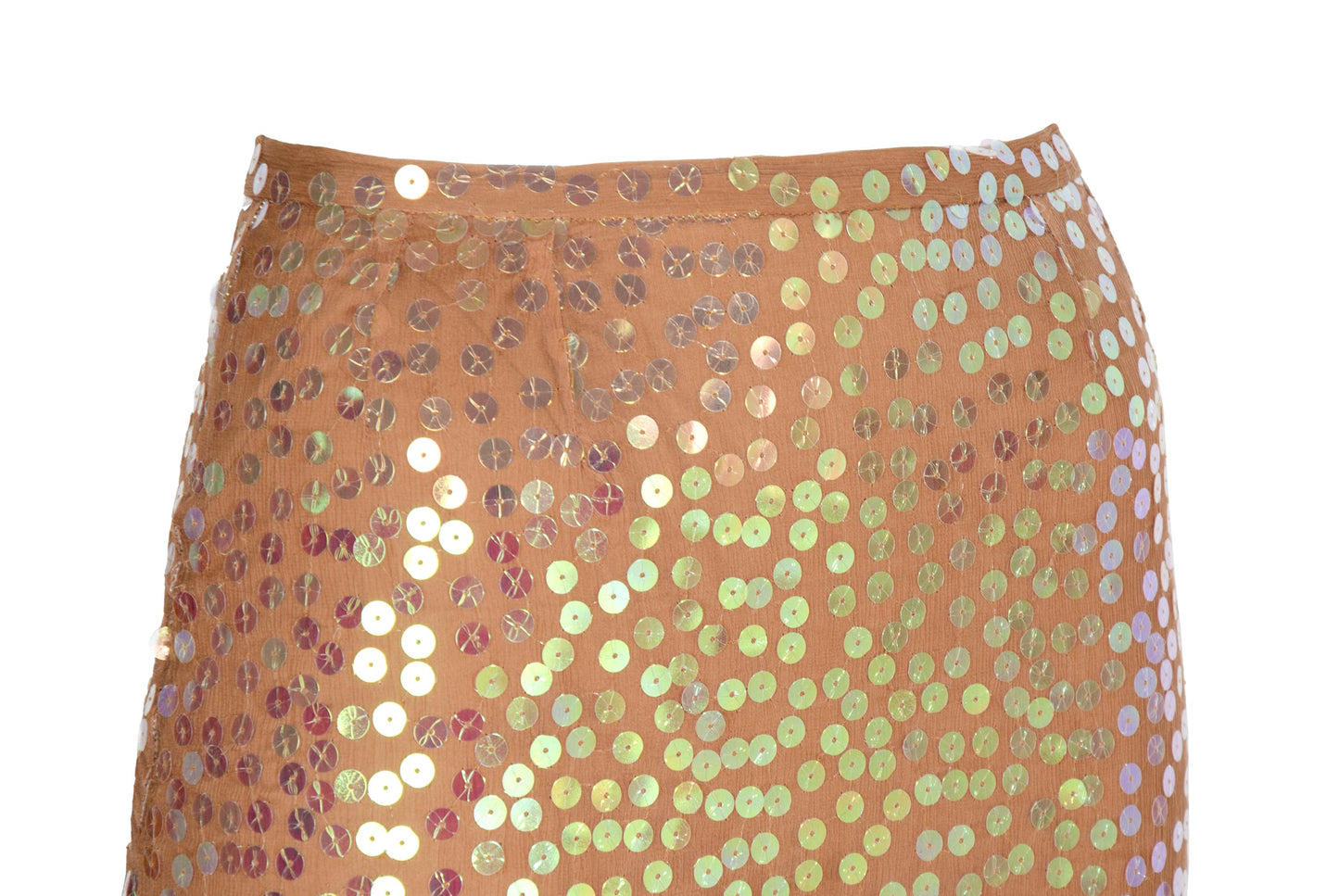S/S 2001 Marcel Marongiu silk blend sequins midi skirt / Made in France
