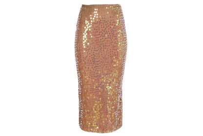 S/S 2001 Marcel Marongiu silk blend sequins midi skirt / Made in France