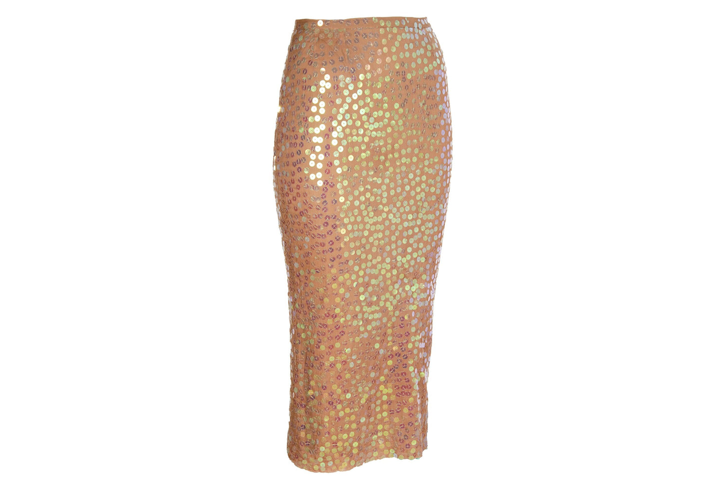 S/S 2001 Marcel Marongiu silk blend sequins midi skirt / Made in France