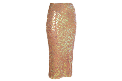 S/S 2001 Marcel Marongiu silk blend sequins midi skirt / Made in France