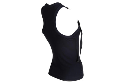 Vintage Dirk Bikkembergs asymmetrical straps black cotton tank top / Dirk Bikkembergs metal clip buckle strap sleeveless top / Made in Italy