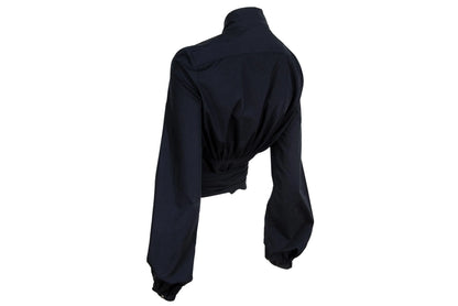 Vintage Marcel Marongiu black wrap shirt with balloon sleeves