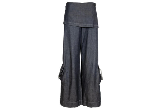 2000s Cop Copine skirt pants / Y2K Cop Copine wide leg cargo pants / Made in France