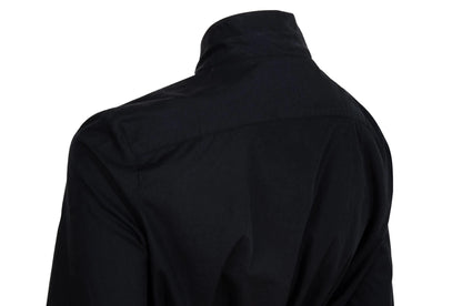 Vintage Marcel Marongiu black wrap shirt with balloon sleeves