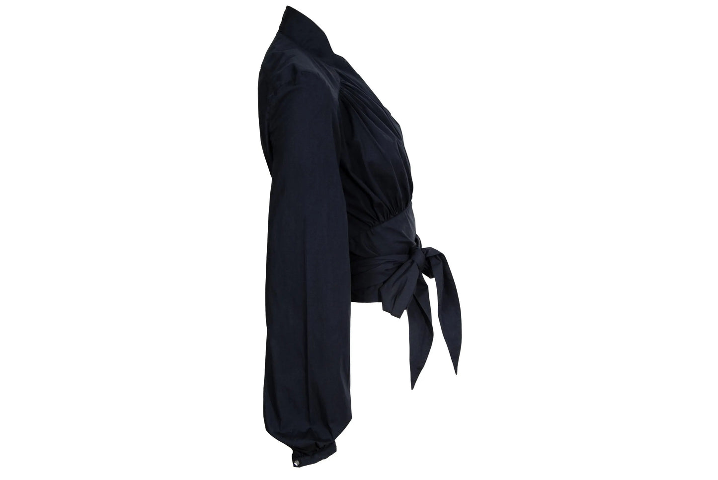 Vintage Marcel Marongiu black wrap shirt with balloon sleeves