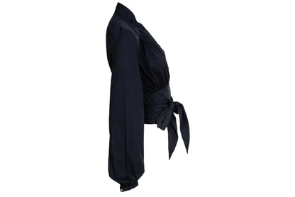Vintage Marcel Marongiu black wrap shirt with balloon sleeves