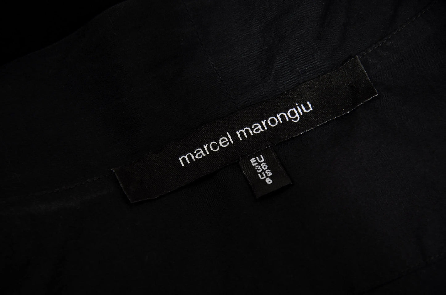 Vintage Marcel Marongiu black wrap shirt with balloon sleeves