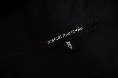 Vintage Marcel Marongiu black wrap shirt with balloon sleeves