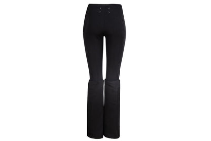 Maison Martin Margiela white label black wide stiff cuff hem pull on leggings pants / Made in Italy