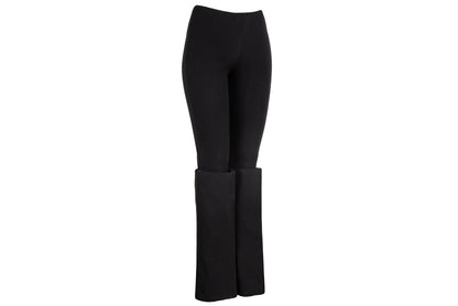 Maison Martin Margiela white label black wide stiff cuff hem pull on leggings pants / Made in Italy