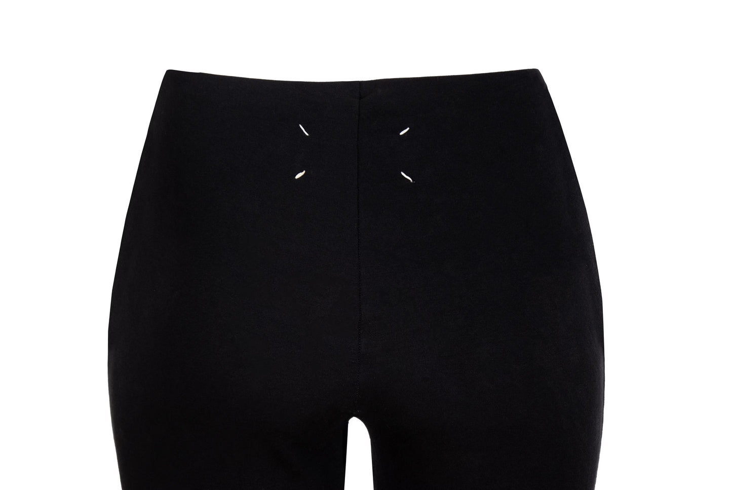 Maison Martin Margiela white label black wide stiff cuff hem pull on leggings pants / Made in Italy