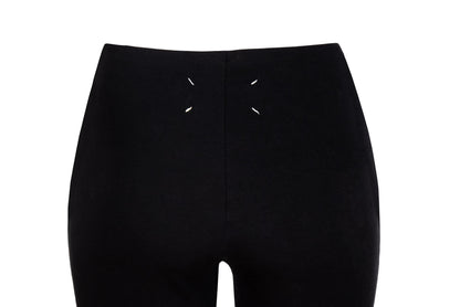 Maison Martin Margiela white label black wide stiff cuff hem pull on leggings pants / Made in Italy