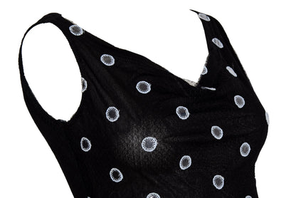 F/W 2000 Amaya Arzuaga mirror polka dot cowl neck sleeveless top / Made in Spain