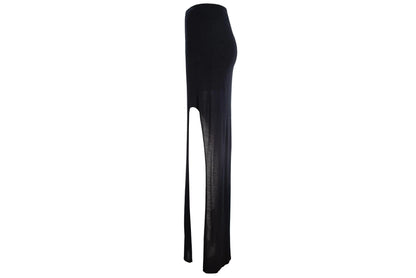 Helmut Lang black jersey skirt with side slit / Made in the USA