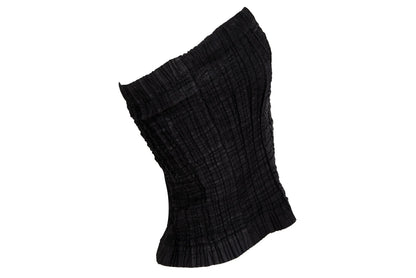 2000s Simultaneous permanent pleats black tube top / Made in Italy