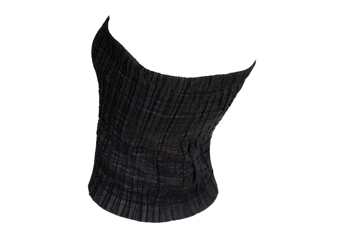 2000s Simultaneous permanent pleats black tube top / Made in Italy