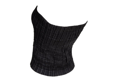 2000s Simultaneous permanent pleats black tube top / Made in Italy