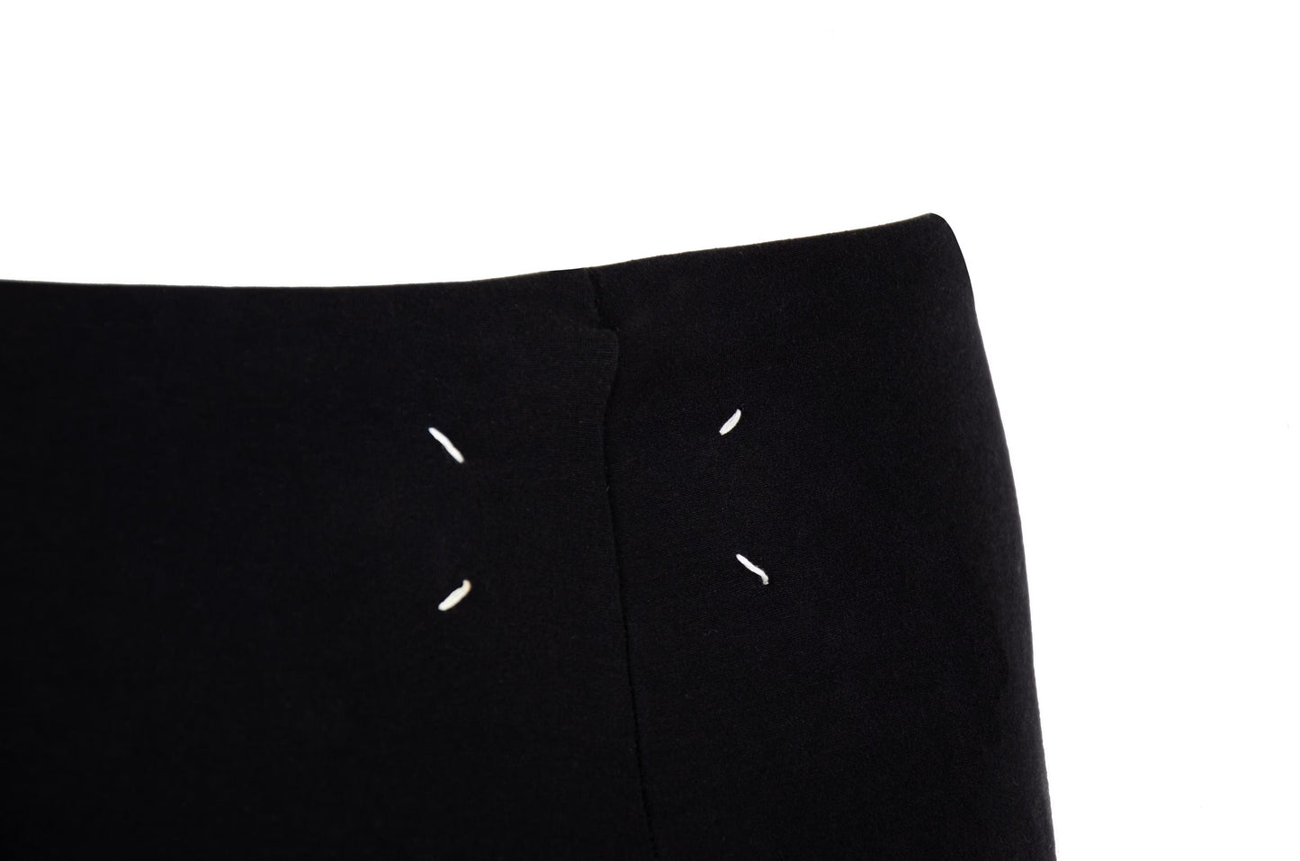 Maison Martin Margiela white label black wide stiff cuff hem pull on leggings pants / Made in Italy