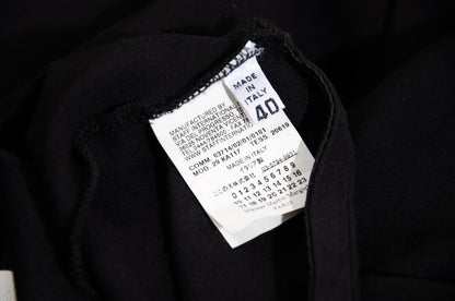 Maison Martin Margiela white label black wide stiff cuff hem pull on leggings pants / Made in Italy