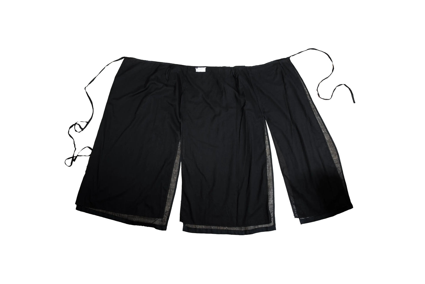 Vintage Sportmax 100% ramie black wrap skirt with extra long wrap around strap / Made in Italy