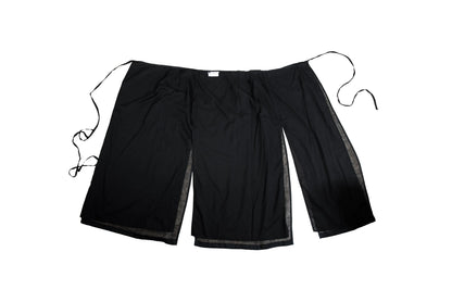 Vintage Sportmax 100% ramie black wrap skirt with extra long wrap around strap / Made in Italy