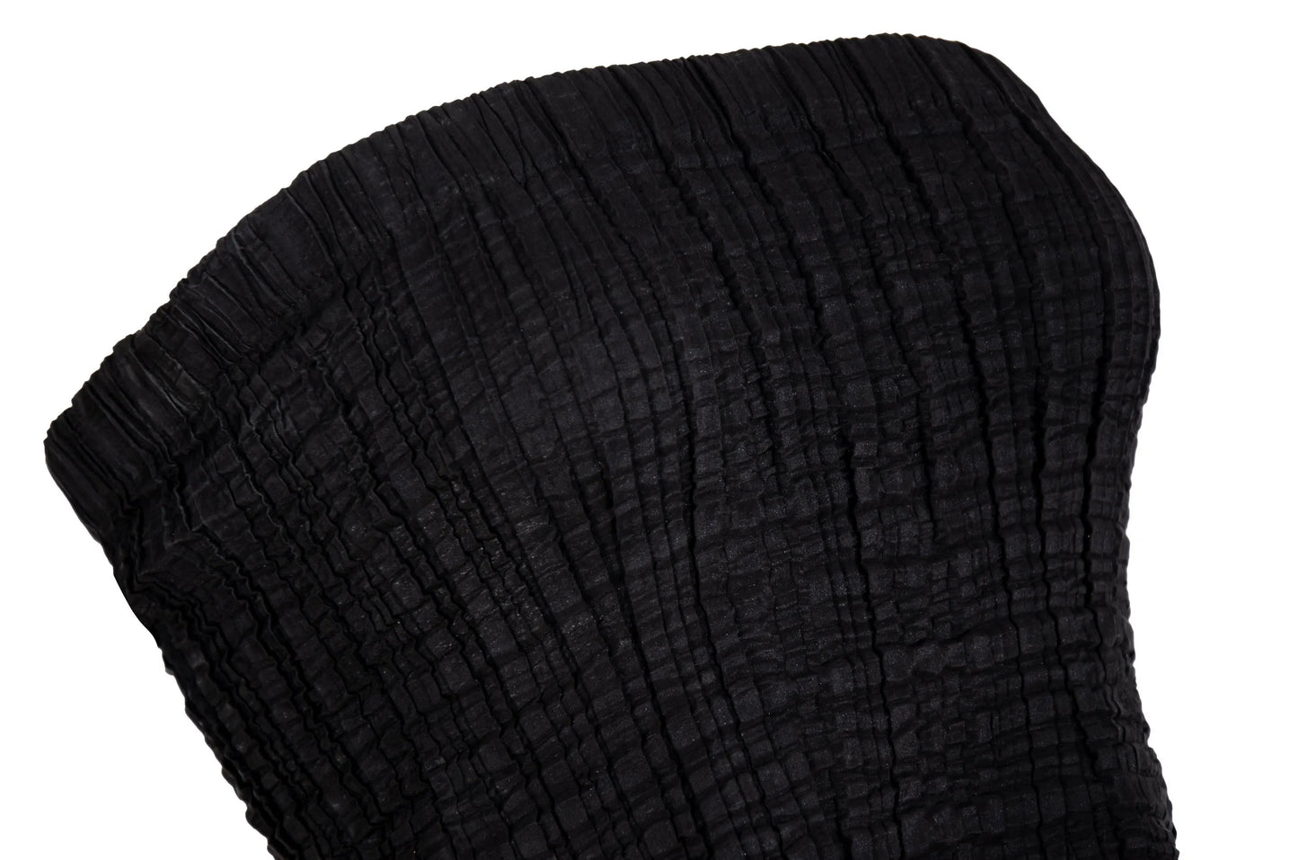 2000s Simultaneous permanent pleats black tube top / Made in Italy