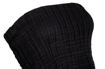 2000s Simultaneous permanent pleats black tube top / Made in Italy