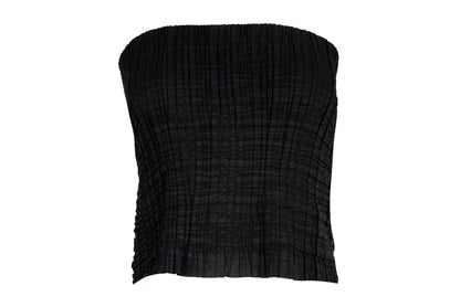 2000s Simultaneous permanent pleats black tube top / Made in Italy