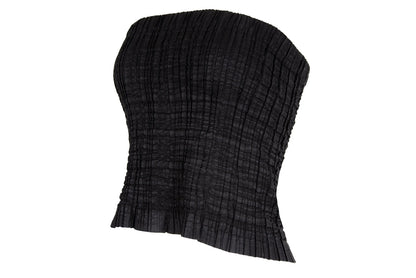 2000s Simultaneous permanent pleats black tube top / Made in Italy