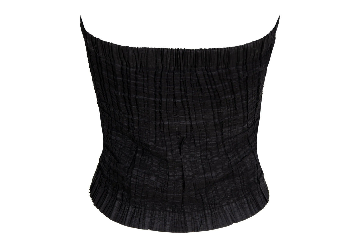 2000s Simultaneous permanent pleats black tube top / Made in Italy