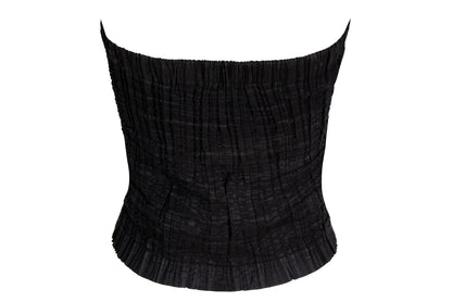 2000s Simultaneous permanent pleats black tube top / Made in Italy