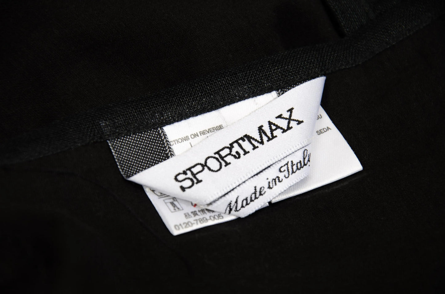 Vintage Sportmax 100% ramie black wrap skirt with extra long wrap around strap / Made in Italy