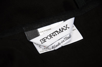 Vintage Sportmax 100% ramie black wrap skirt with extra long wrap around strap / Made in Italy