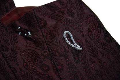 90s Corinne Sarrut 100% silk artisan made corset hand embroidered with glass beads / Made in Italy