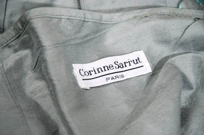 90s Corinne Sarrut 100% silk floral embroidery corset / Made in Italy