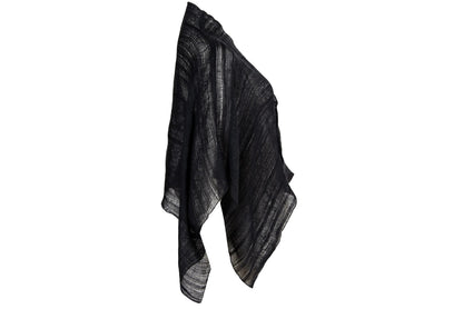 Akihiko Izukura Woven Silk Poncho / Handwoven Japanese Designer Piece / 100% Silk