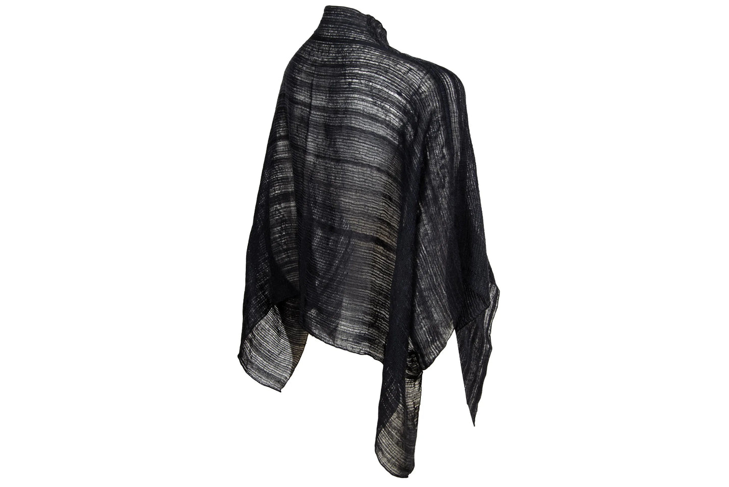 Akihiko Izukura Woven Silk Poncho / Handwoven Japanese Designer Piece / 100% Silk