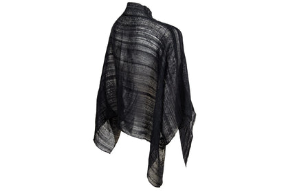 Akihiko Izukura Woven Silk Poncho / Handwoven Japanese Designer Piece / 100% Silk